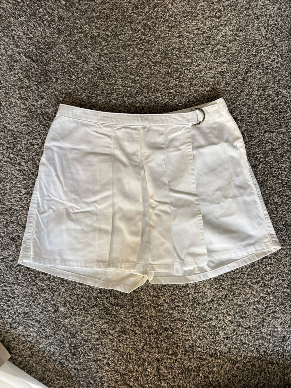 White A-Line Skort with Side Ring Detail